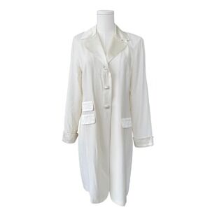 I.S.B. Inc Vintage Blazer Dress Duster Coat Bridal White Ivory